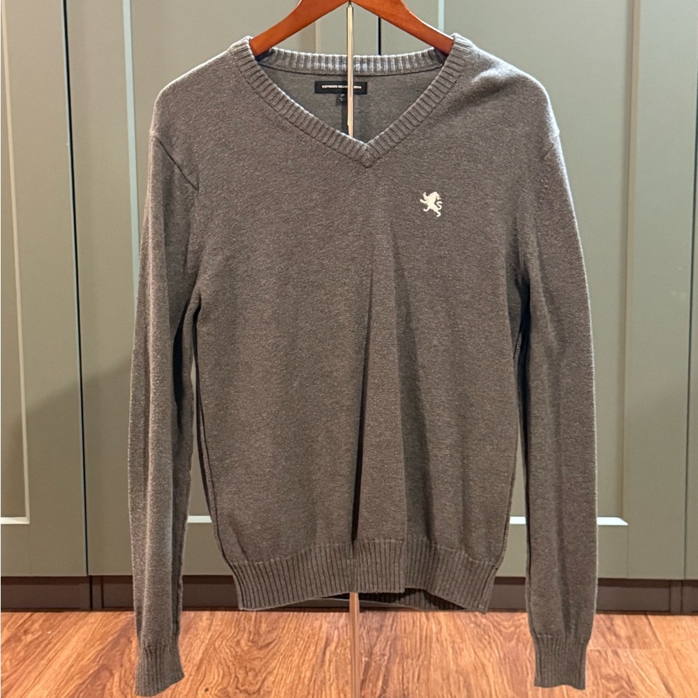 Express Charcoal V-Neck Sweater